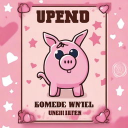 A pink wanted poster for a character named Piggy