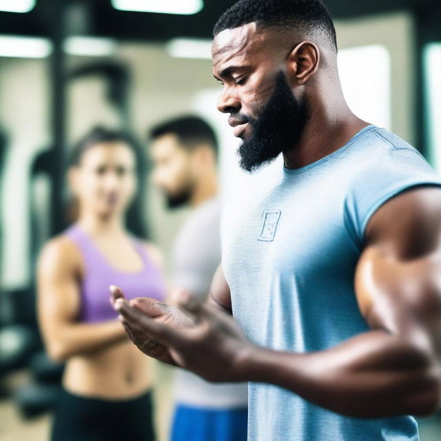 A man and a woman training in a gym