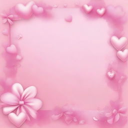 Create a pretty pink girly background filled with cute hearts and bows