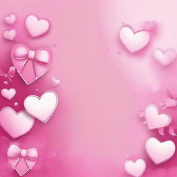 Create a pretty pink girly background filled with cute hearts and bows