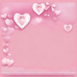 Create a pretty pink girly background filled with cute hearts and bows