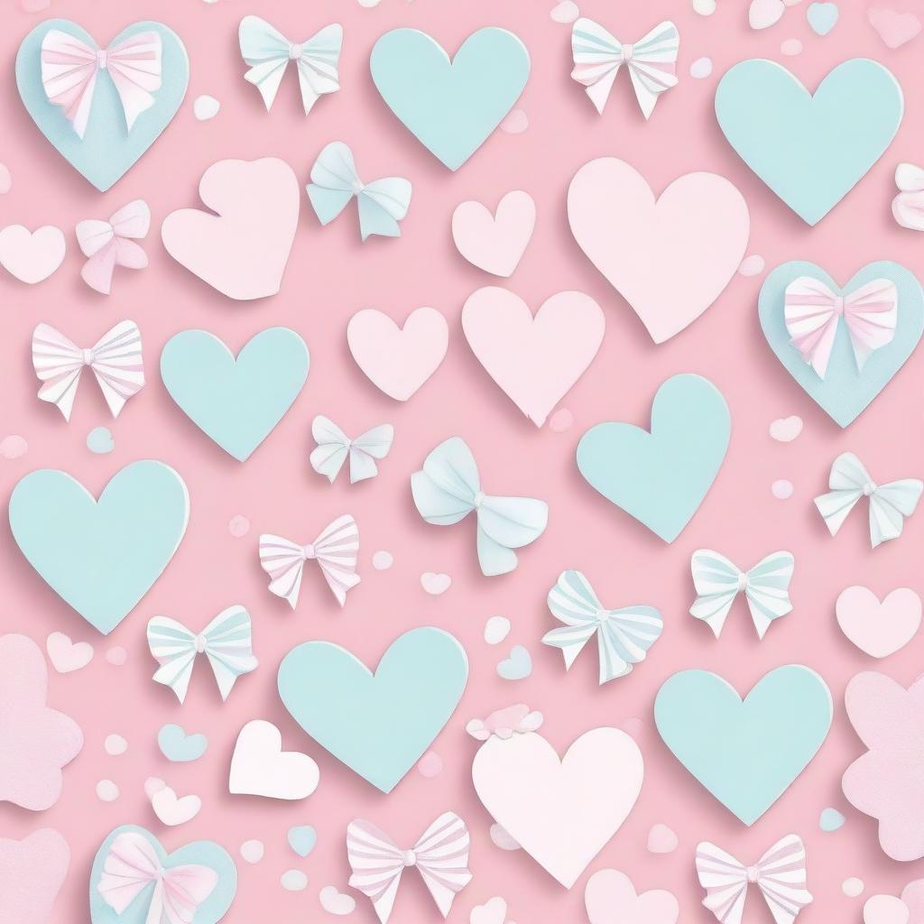 Create a pretty girly background filled with cute hearts and bows