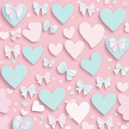 Create a pretty girly background filled with cute hearts and bows