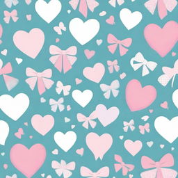 Create a pretty girly background filled with cute hearts and bows