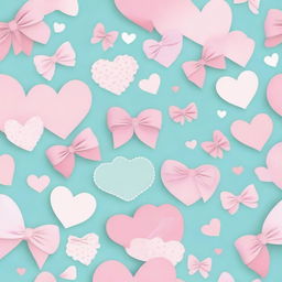 Create a pretty girly background filled with cute hearts and bows