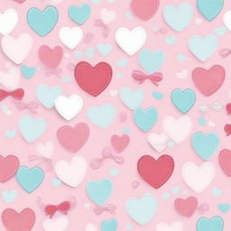 Create a pretty girly background filled with cute hearts and bows