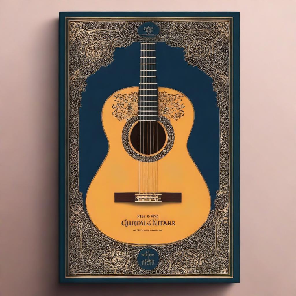 A captivating book cover for a classical guitar guide