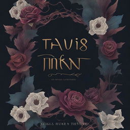 A dark romance book cover featuring twisted veins and flowers with thorns