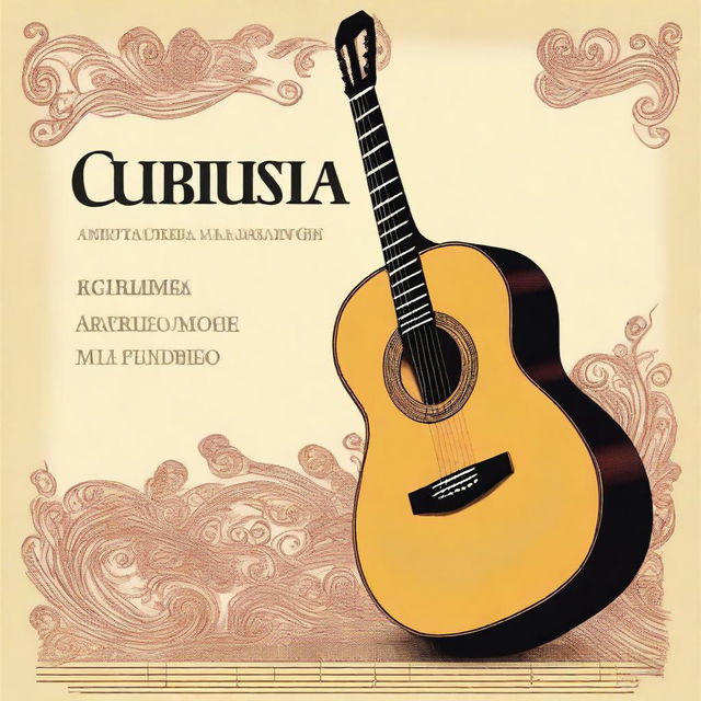 A book cover for a classical guitar book titled 'GUITARRA: Arreglos para guitarra sola' by Isra Prés