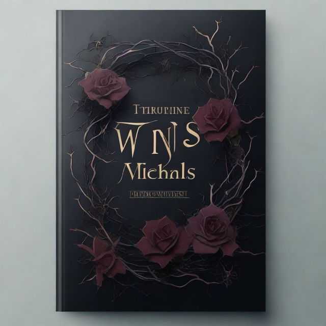 Design a dark romance book cover featuring twisted veins and flowers with thorns