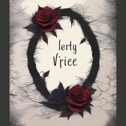 Design a dark romance book cover featuring twisted veins and flowers with thorns