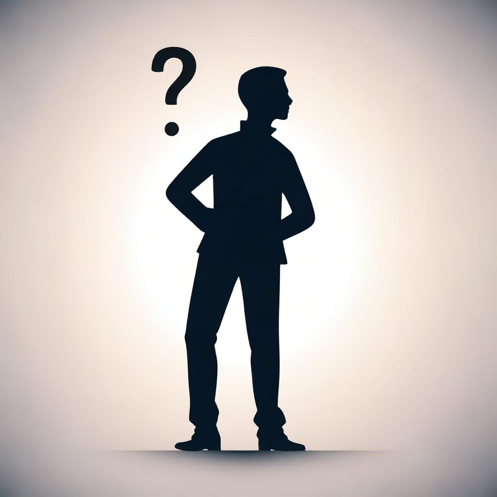 An illustration featuring the silhouette of a person with a giant question mark in the center of their body