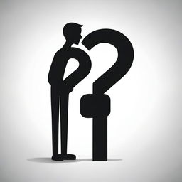 An illustration featuring the silhouette of a person with a giant question mark in the center of their body