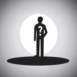 An illustration featuring the silhouette of a person with a giant question mark in the center of their body