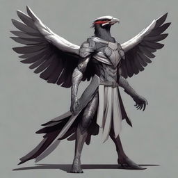 Create an image of a good spy fighter aarakocra humanoid