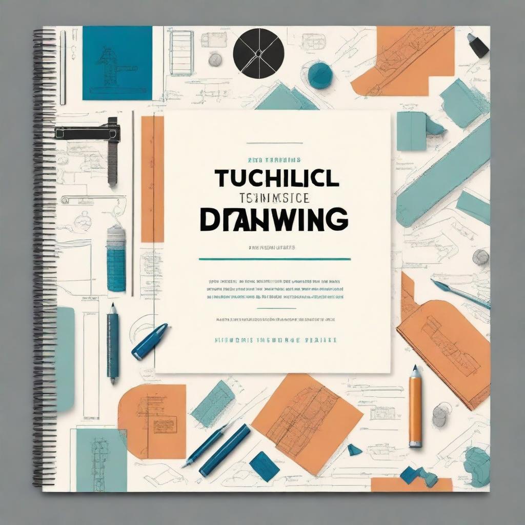 An attractive book cover for a guide on basic technical drawing