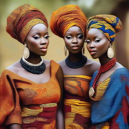 A beautiful image featuring African women in traditional attire