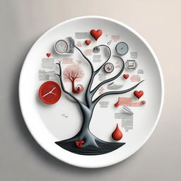 A visually striking image depicting the concept of 'the meaning of life' presented on a plate