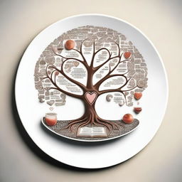 A visually striking image depicting the concept of 'the meaning of life' presented on a plate