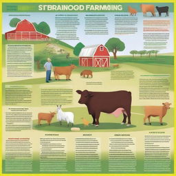 A vibrant and educational poster illustrating best practices in livestock farming