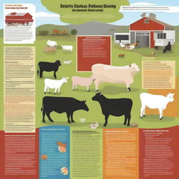 A poster illustrating best practices in livestock farming