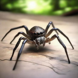 A detailed and realistic depiction of a spider