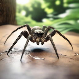 A detailed and realistic depiction of a spider