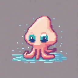 An adorable squid in pixel art