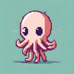 An adorable squid in pixel art