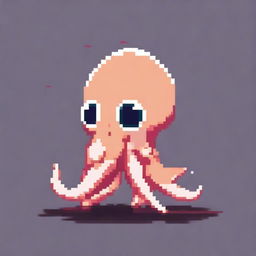 An adorable squid in pixel art