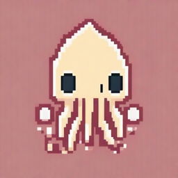 An adorable squid in pixel art