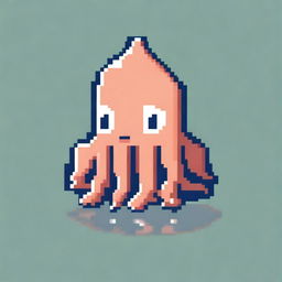 An adorable squid in pixel art