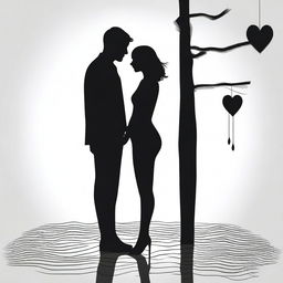 Create an image of a couple that symbolizes modern disillusions