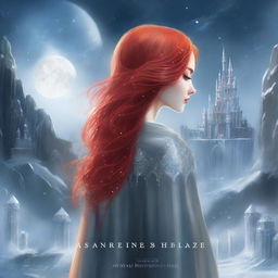 Create a high-quality, illustrated ebook cover: The cover features a young woman shown from the back, displaying only her bright red hair cascading down