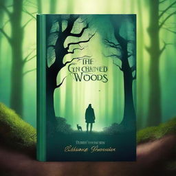 Create a captivating book cover featuring a mystical forest with glowing trees and a hidden pathway