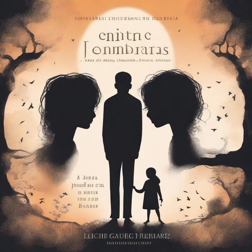 A book cover for 'Entre Luzes e Sombras: A Jornada de um Amor Verdadeiro' with an evocative design that captures the essence of Lucas and Gabriel's story