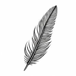 A detailed illustration of an ink feather, showing its delicate and intricate design