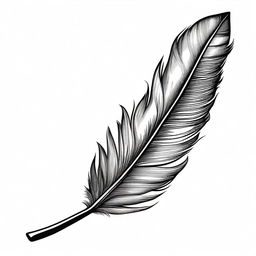 A detailed illustration of an ink feather, showing its delicate and intricate design