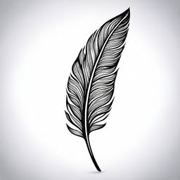 A detailed illustration of an ink feather, showing its delicate and intricate design