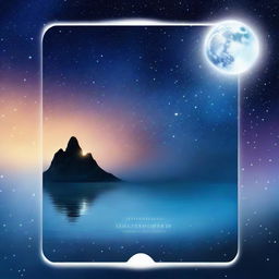 Criar uma capa para um e-book de alta qualidade que apresenta um céu noturno profundo, estrelado e com uma lua cheia brilhante