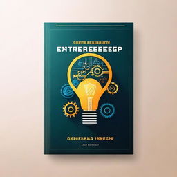 A captivating book cover design for a book on entrepreneurship, featuring a modern and sleek aesthetic