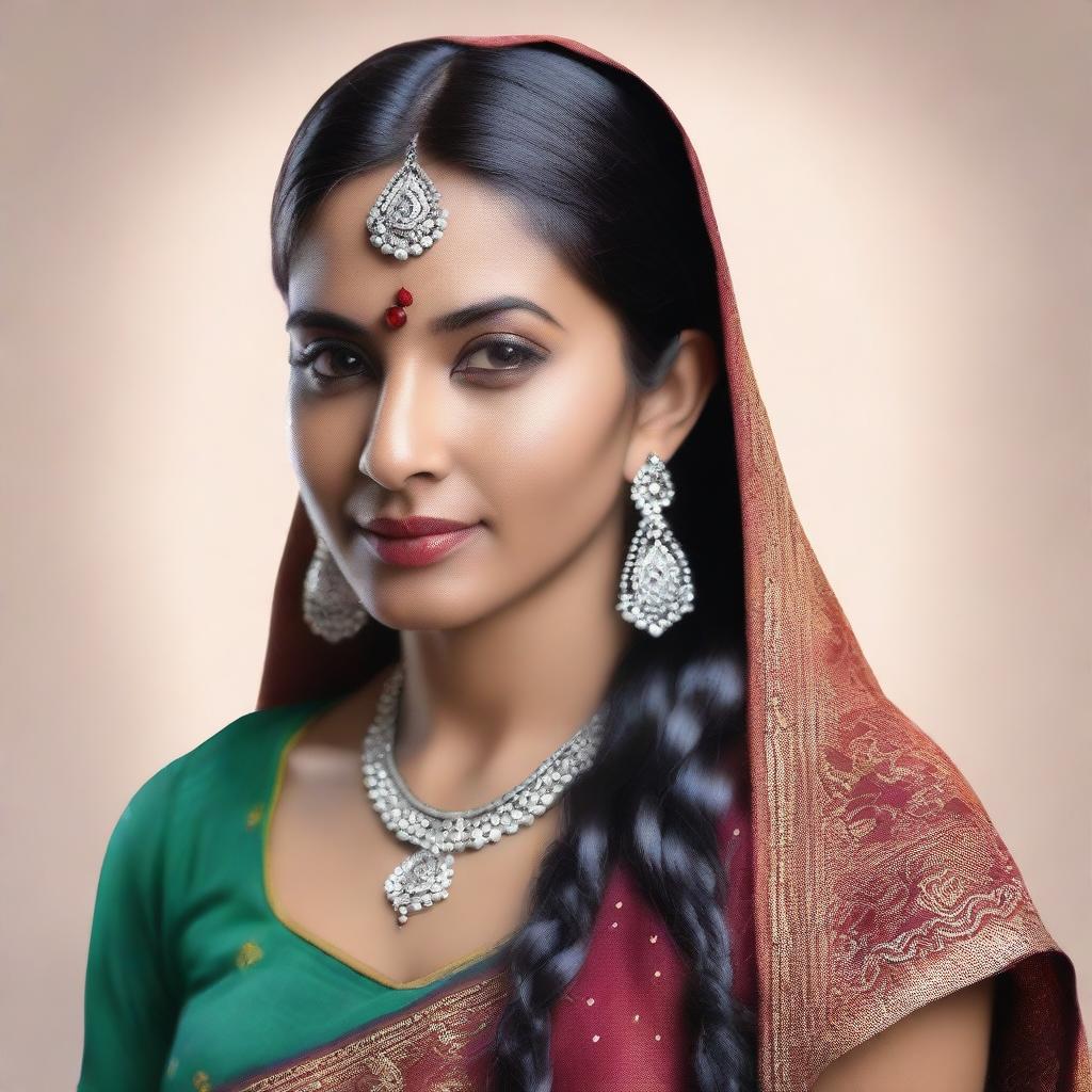 Create a realistic, high-quality photo of an Indian woman