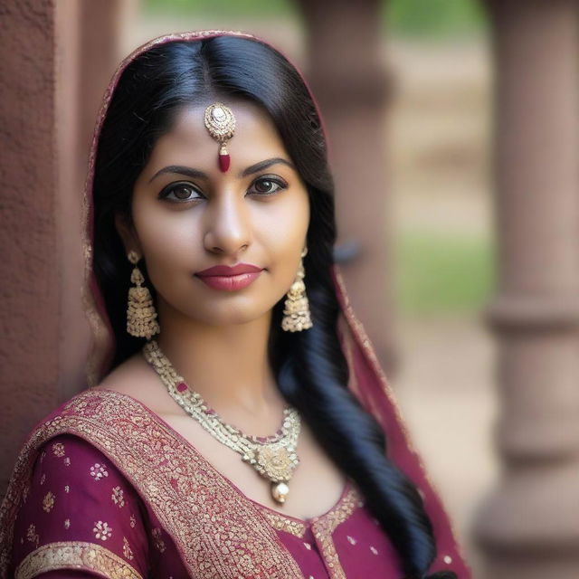 Create a realistic, high-quality photo of an Indian woman