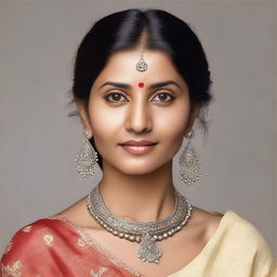 Create a realistic, high-quality photo of an Indian woman