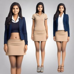 Create a high-quality, realistic photo of an Indian college or school girl