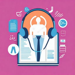 A vibrant and engaging podcast cover illustration for a show about medical learning