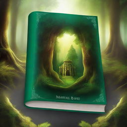 Create a captivating book cover with a mystical forest scene