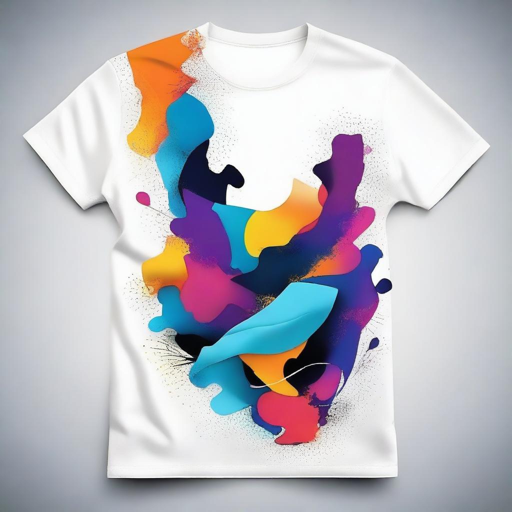 Create a unique and stylish shirt design that features a blend of modern and abstract art elements