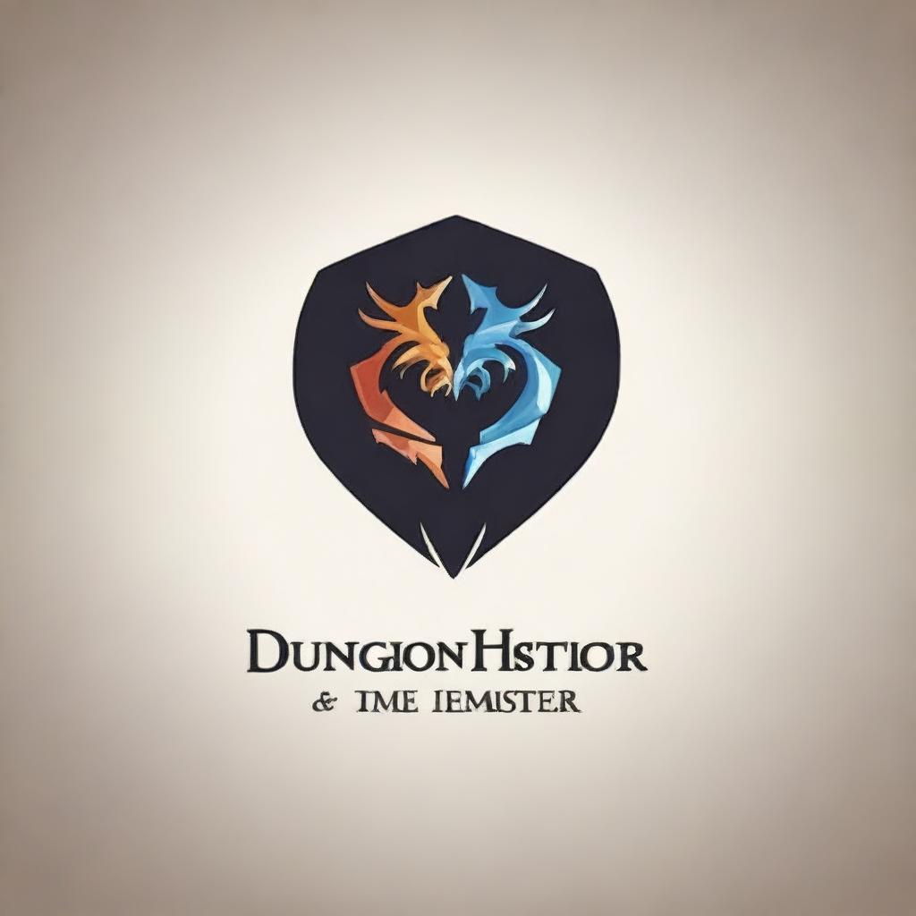 Create a sleek and modern logo for a Dungeon Master (DM)