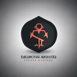 Create a sleek and modern logo for a Dungeon Master (DM)